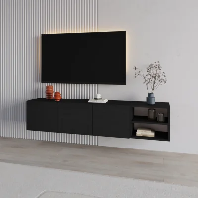 The Range Conrad 180cm Floating TV Stand - Black Wood