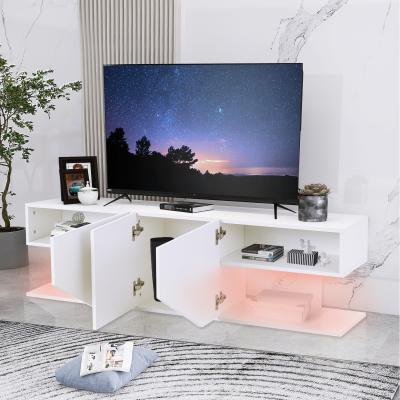 The Range TV Cabinet with LED Lights and 2 Open Shelves - White