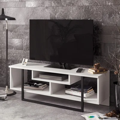 The Range White and Black Astona 120 cm Wide TV Stand for TVs up to 55''