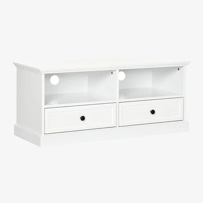 The Range TV Stand Cabinet with Cable Management, Drawer and Shelf  - White