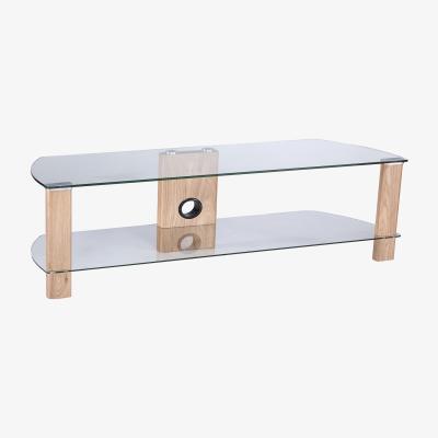 The Range Alphason Century 1200mm TV Stand  - Light Oak with clear glass