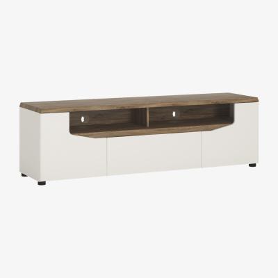 The Range Jonas & James Louisiana Two Door One Drawer Wide TV Unit - Alpine White and Oak
