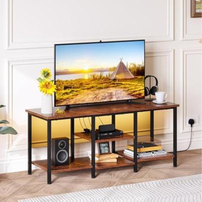 The Range LED Lighting Vintage TV Unit Cabinet - Brown / 120cm