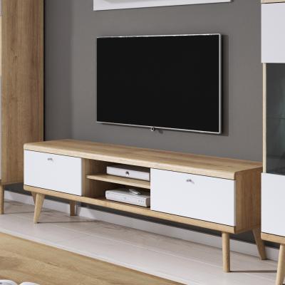 The Range Large Prime TV Stand - White and Oak