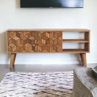 The Range Solid Wood Cubana Media Unit - Brown