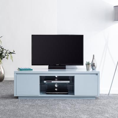 The Range Polar High Gloss LED Large TV Unit - Grey