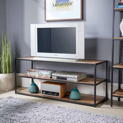 The Range Oakmere Industrial TV Stand Media Storage Unit - Natural - Natural