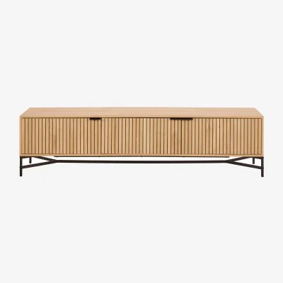 The Range Jaipur TV Unit With 3 Doors 176cm Wide in Oak - Oak