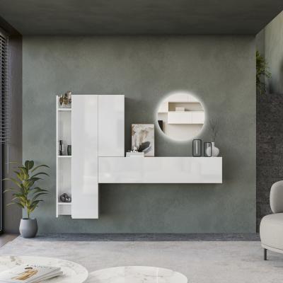The Range Linz Wall Mounted Entertainment Center - High gloss White