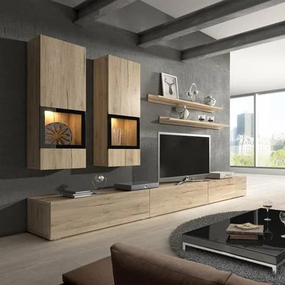 The Range itzcominghome 10 Entertainment Unit TV unit with Shelves - Oak