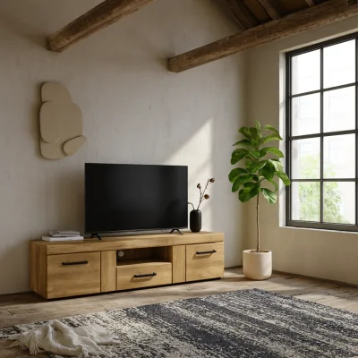 The Range Wyld Haus Cortina Wide TV Cabinet, 2 Doors 1 Drawer, Grandson Oak - Natural