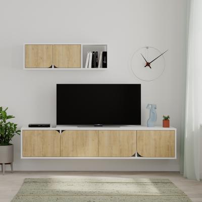 The Range Spark Modern Tv Unit With Wall Storage Unit 180cm - White