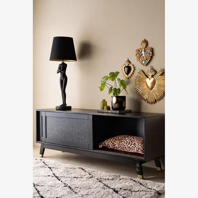 Rockett St George Black Leopard Print TV Unit