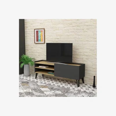 The Range Veronica TV Unit Oak Anthracite - Oak & Anthracite