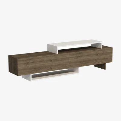 The Range Ivano TV Stand and Entertainment Center - White - Walnut