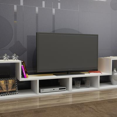 The Range Tetris 120 cm Two L-Shaped Pieces Tv Stand with Adjustable Shelves - White
