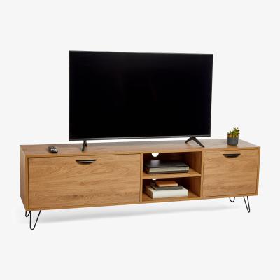 The Range Capri TV Unit with 2 Shelves and 2 Storage Cupboards - Brown