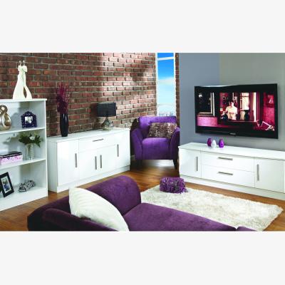 The Range Knightsbridge Corner TV Unit - White Gloss & White