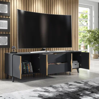 The Range Azzurro TV Stand - Grey with White LEDs
