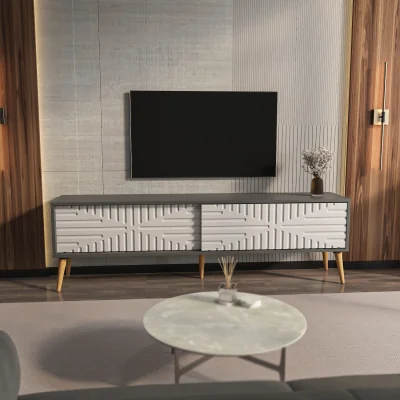 The Range Riso Modern TV Unit - Anthracite and White