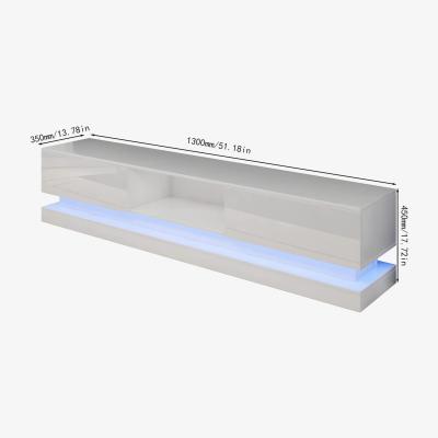 The Range NAIMP TV Stand Cabinet Unit White 130cm With 16 Color RGB LED Lights  - White