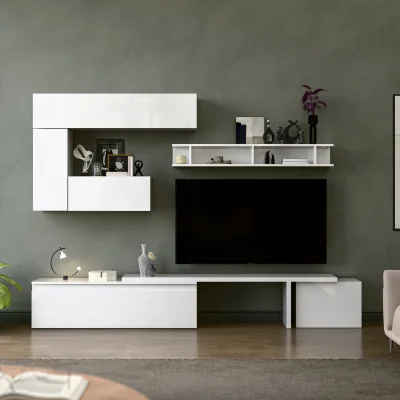 The Range Chamonix  Wall Mounted Entertainment Center - High gloss White