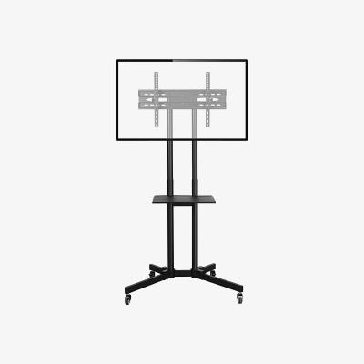 The Range Adjustable Rolling TV Stand for Flat Screen - Black
