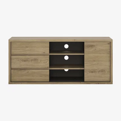 The Range Shetland One Door Three Drawer TV Cabinet - Shetland Oak