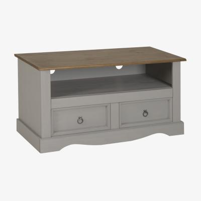 The Range Corona Grey Wax Flat Screen TV Unit - Distressed Grey Wax
