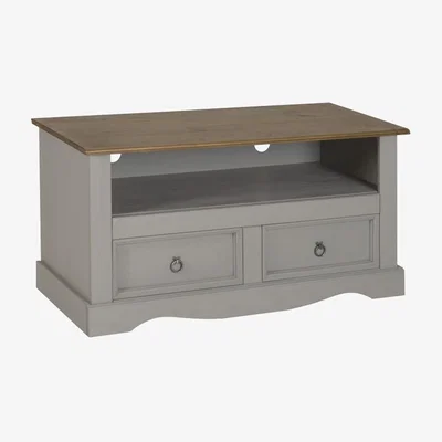 The Range Corona Grey Wax Flat Screen TV Unit - Distressed Grey Wax