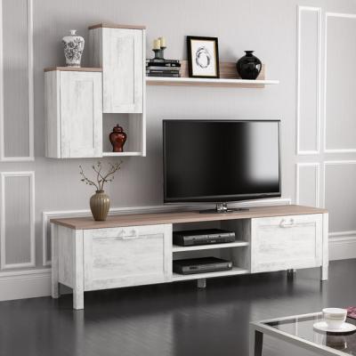 The Range Sento Entertainment TV Unit - White Reclaimed Wood Look - White