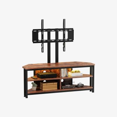 The Range LED Vintage TV stand corner unit with open shelves fits TVs up to 50Inch - Brown