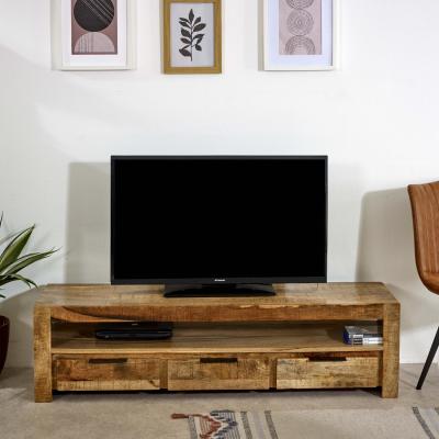 The Range Surrey Solid Wood Large Tvc With 3 Drawers - Brown