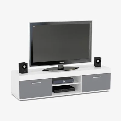 The Range Edgeware TV Unit - White & Grey / 2