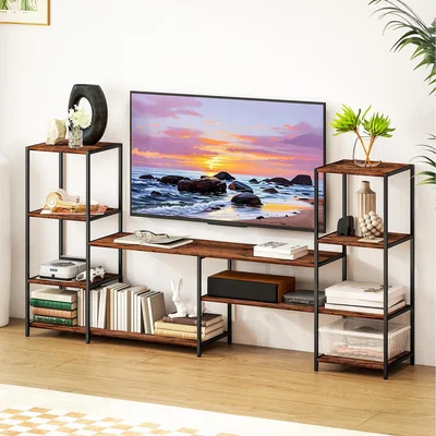 The Range Industrial TV Unit Stand for TVs  - Rustic Brown