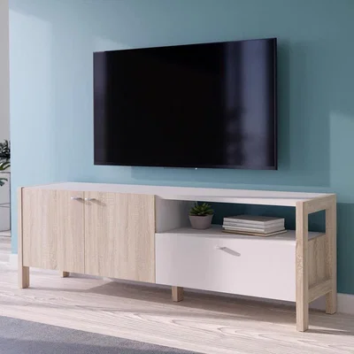The Range Oak and White Large 170cm Wide TV Entertainment Unit - White