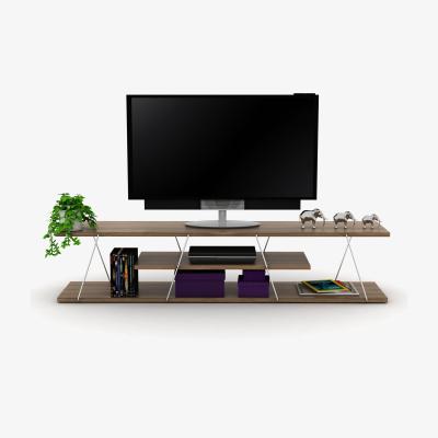 The Range Tars TV Unit - Walnut and Chrome - Walnut