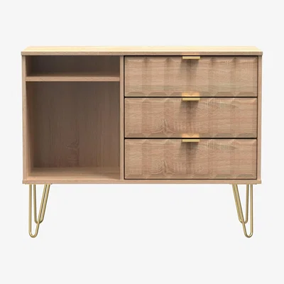The Range Cube 3 Drawer TV Unit - Bardolino Oak