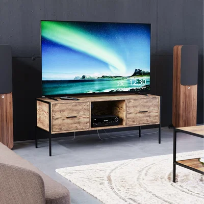 The Range Brooklyn 2 Drawer TV Unit - Dark Wood