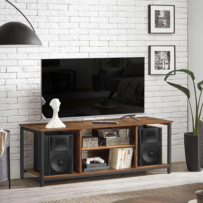 The Range 120cm TV Stand for TV up to 60 inches with Open Shelves - Brown