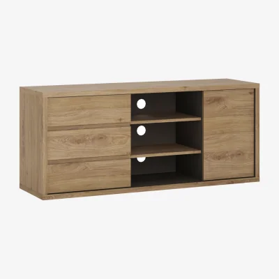 The Range Shetland 1 Door 3 Drawer TV Cabinet - Oak