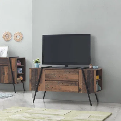 The Range Abbey TV Cabinet With Two Drawers - Rustic Oak