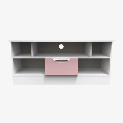 The Range Camden 1 Drawer TV Media Unit - Kobe Pink & White