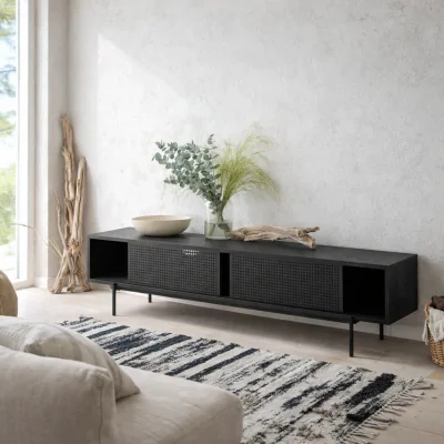 The Range Cambridge Industrial Mesh TV Unit - Black