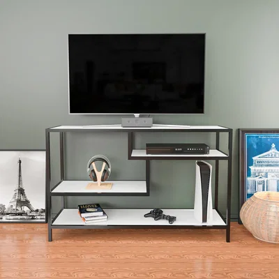 The Range Robbins 120 cm Wide Tv Stand White and Black - White