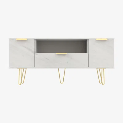 The Range Hong Kong 2 Door 1 Drawer Wide TV Unit - Marble