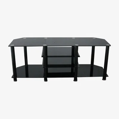 The Range Berlin ts12037a Large Black Glass TV Stand - Black