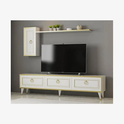 The Range Lorenz TV Unit White Gold - White & Gold