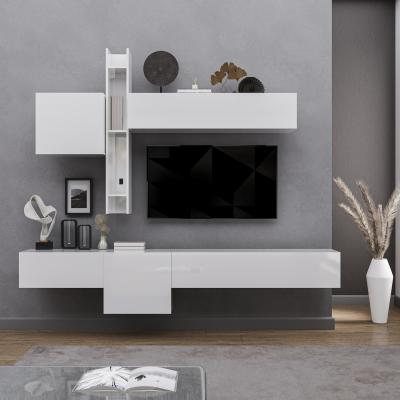 The Range Toledo Wall Mounted Entertainment Center - High gloss White
