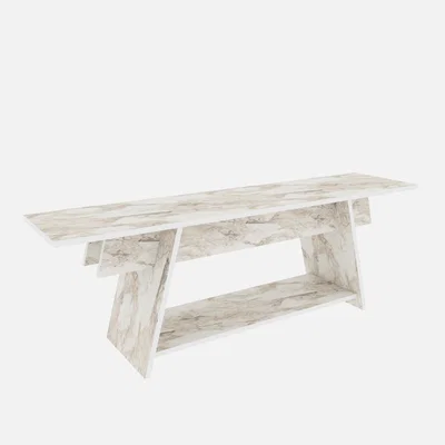 The Range Lanca 120cm Tv Unit for Tvs up to 55" White Marble Effect - White Marble Effect